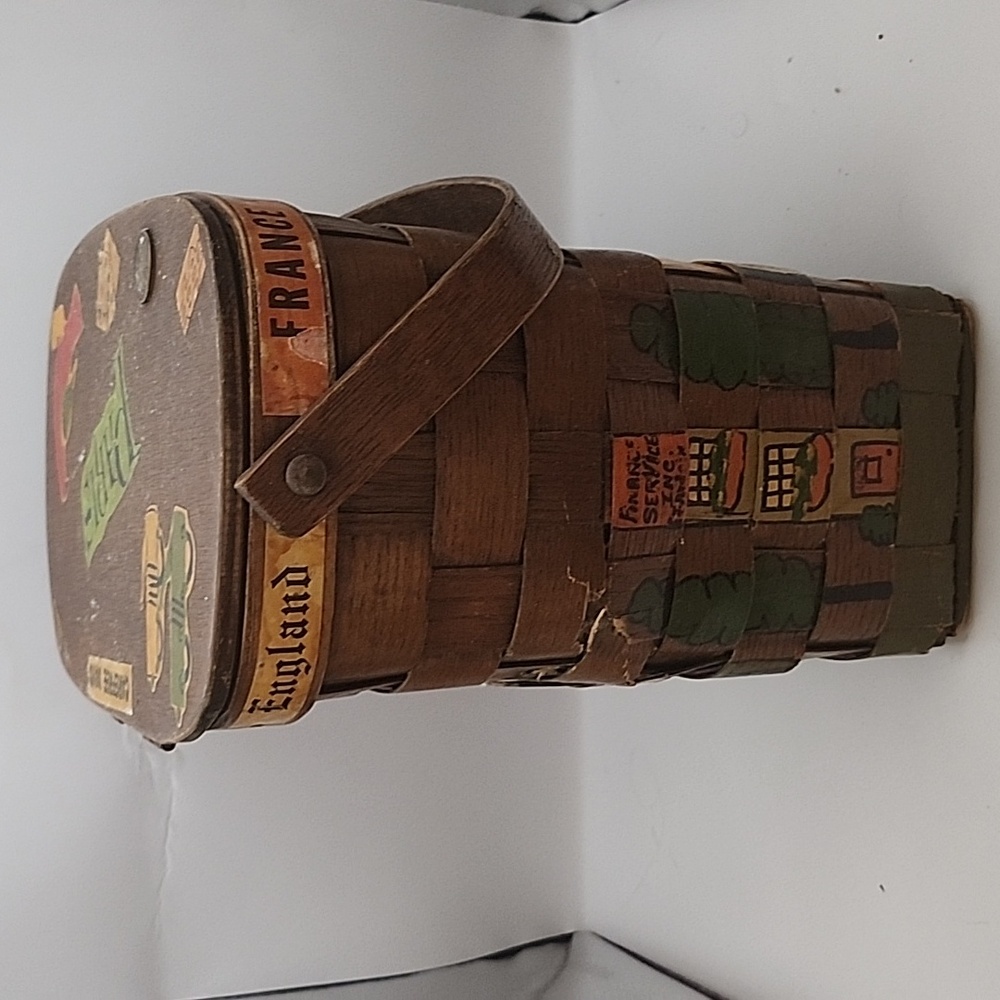 Vintage 1974 Caro Nan Signed Wooden Purse 9.25" X 9.25" X 5.75" - Picture 5 of 17